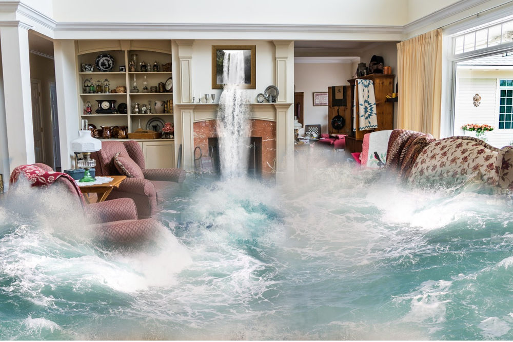 ilustrasi banjir di rumah