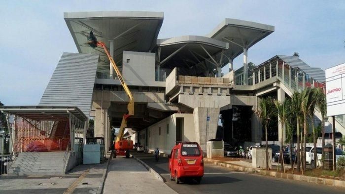 Penampakan stasiun LRT Velodrome di Jakarta