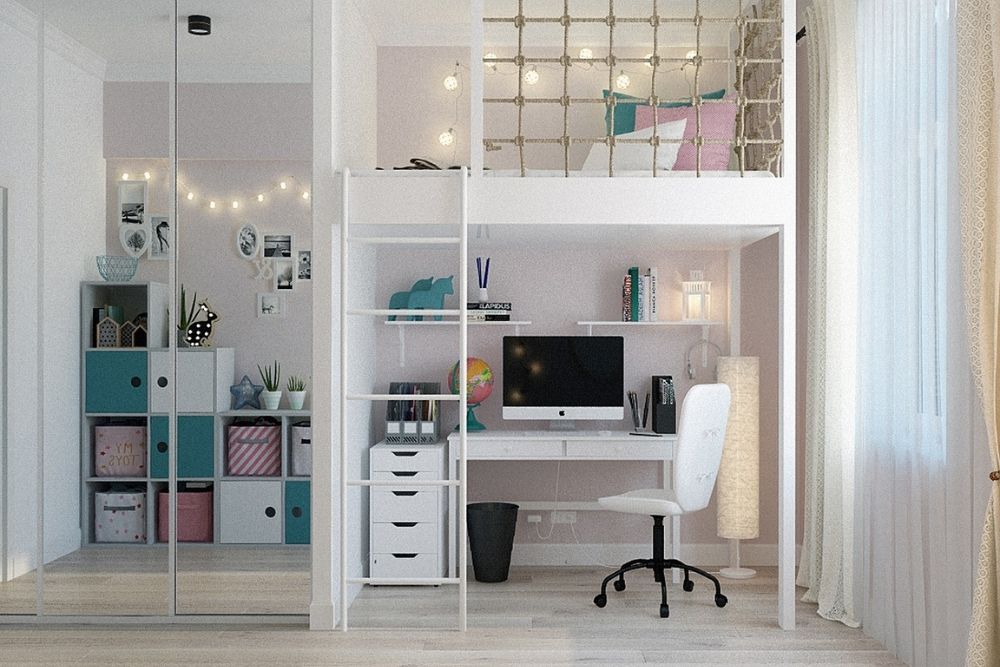 dipan dengan meja belajar contoh smart furniture untuk rumah minimalis